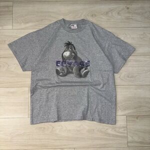 Vintage 90s Disney Eeyore T Shirt Size Large Gray Disney World Classic Cartoon